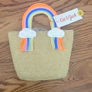Kids straw tote bag